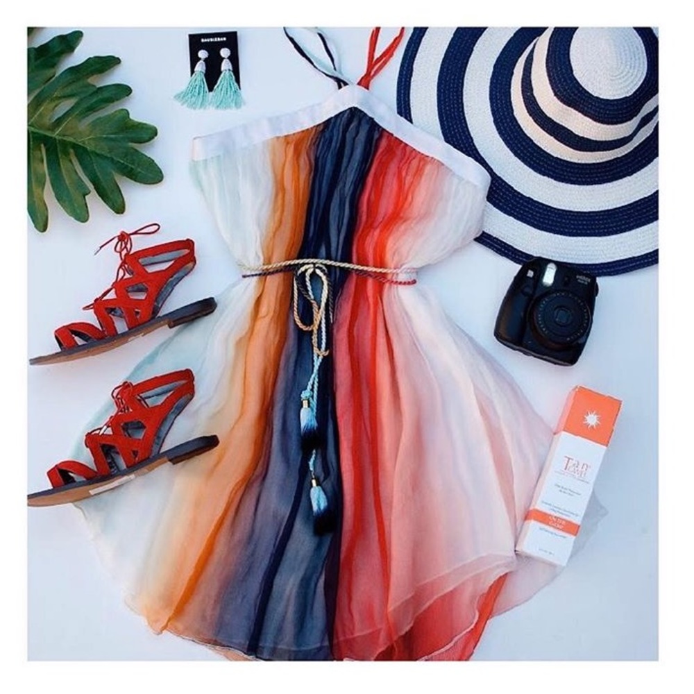 Multicolor Halter Dress